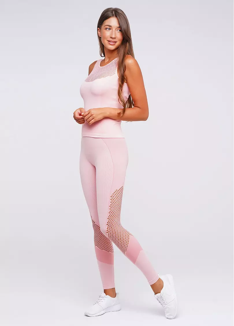 Бесшовные спортивные лосины LEGGINGS SPORT RETE ESSENTIAL (розовый)