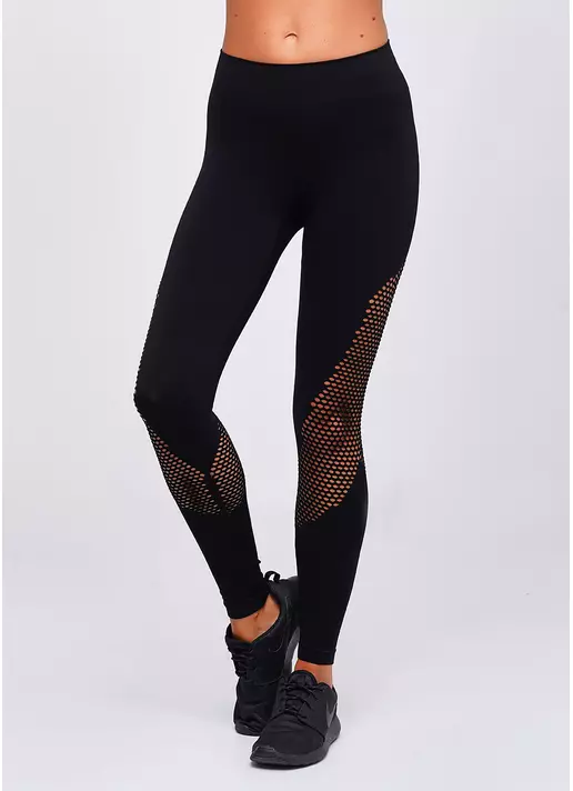 Бесшовные спортивные лосины LEGGINGS SPORT RETE ESSENTIAL (черный)