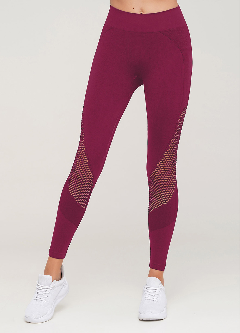 Бесшовные спортивные лосины LEGGINGS SPORT RETE ESSENTIAL (бордовый)