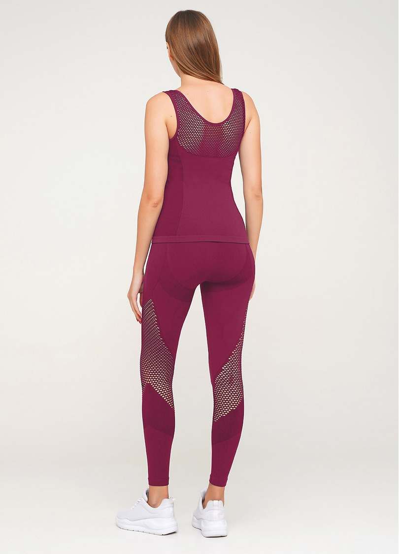 Бесшовные спортивные лосины LEGGINGS SPORT RETE ESSENTIAL (бордовый)