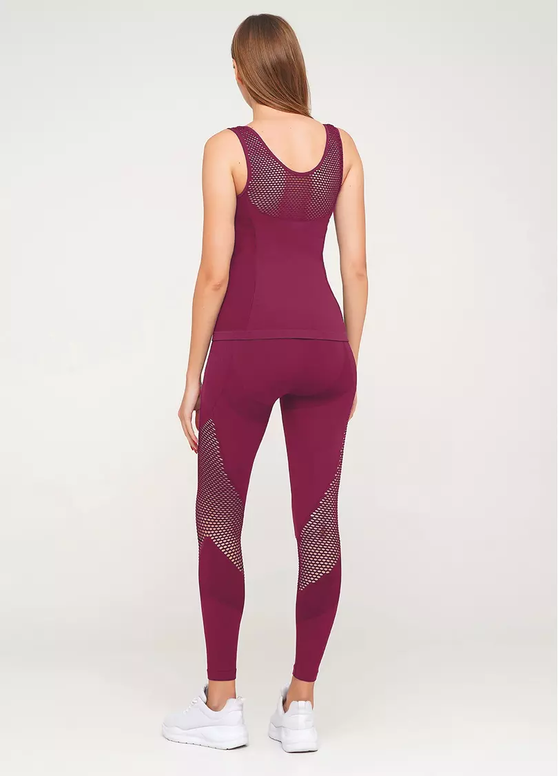 Бесшовные спортивные лосины LEGGINGS SPORT RETE ESSENTIAL (бордовый)