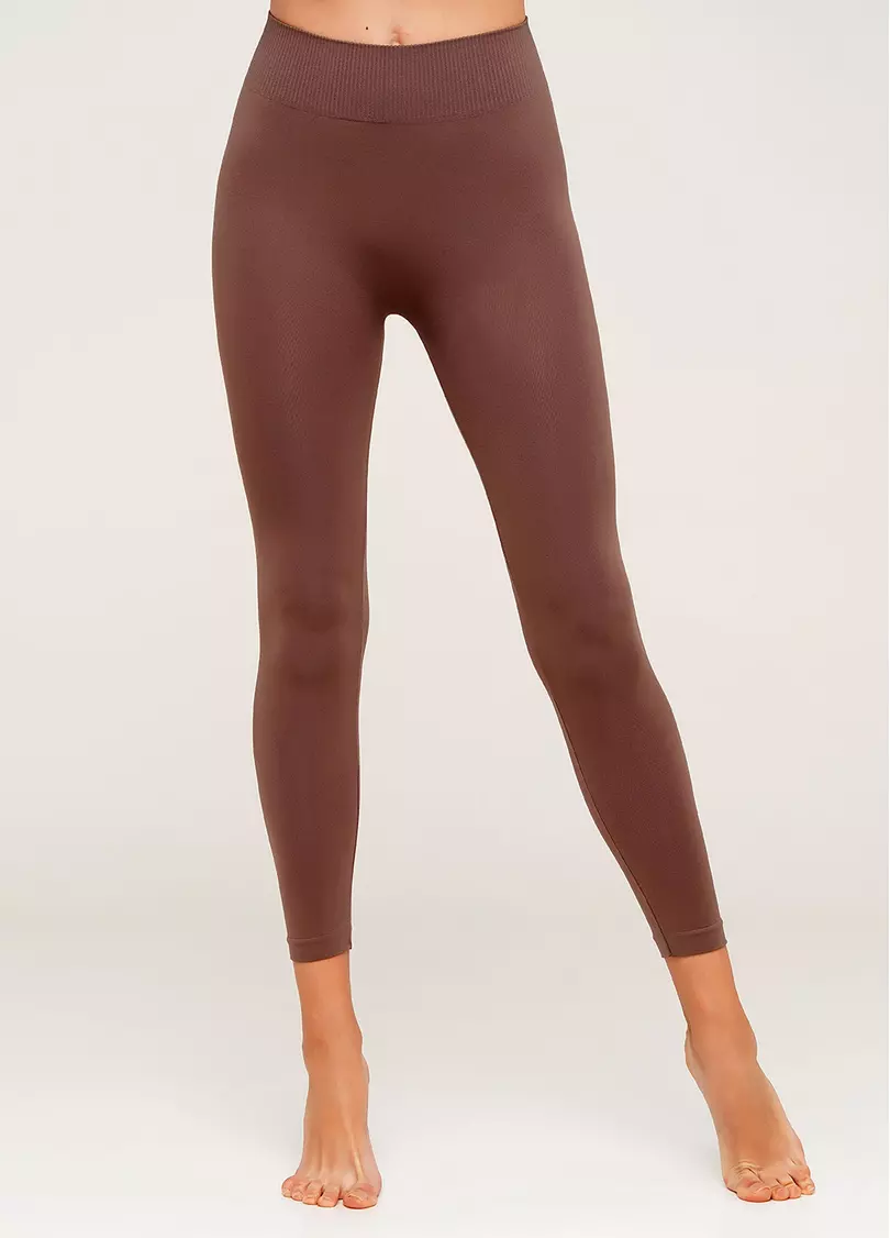 Бесшовные леггинсы для спорта LEGGINGS deep taupe (коричневый)