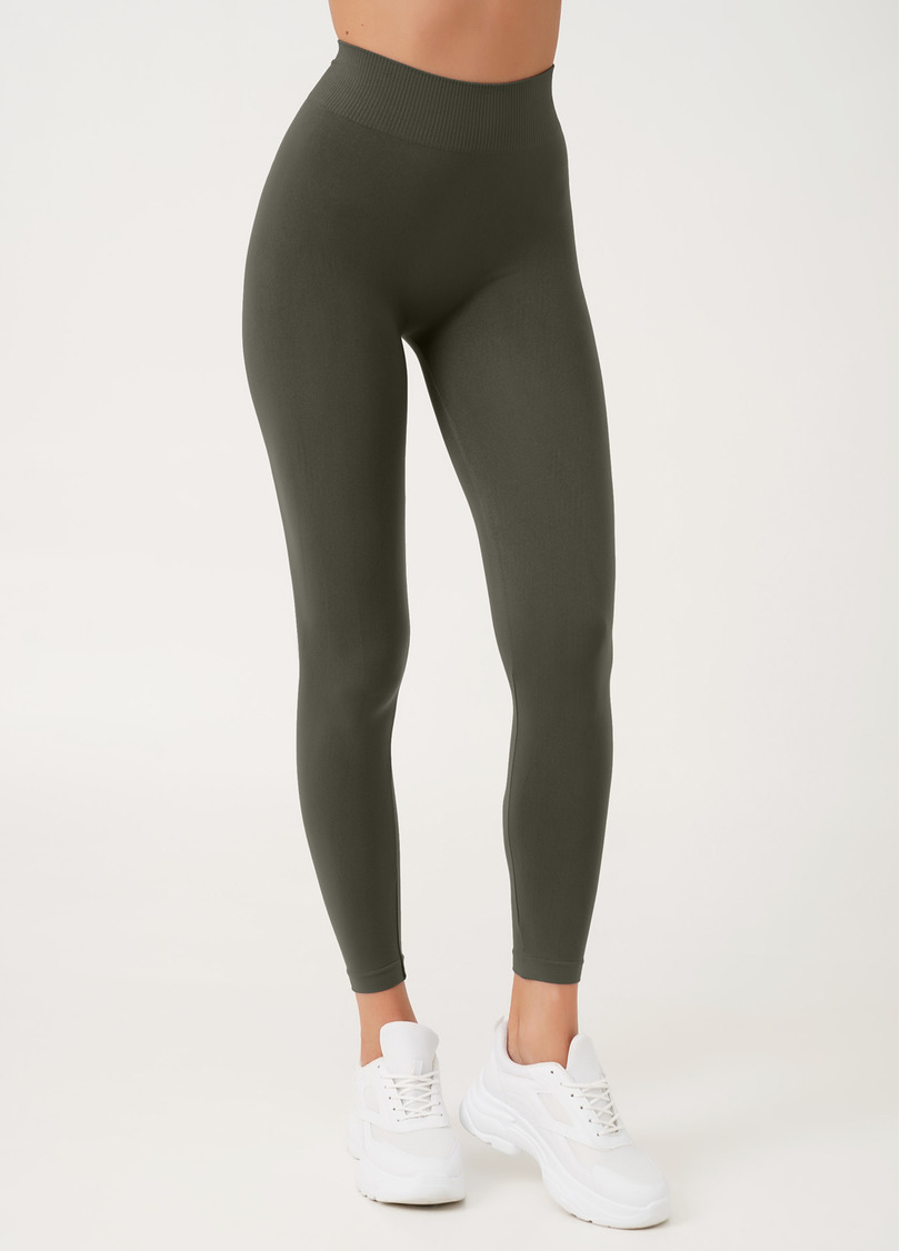 Безшовні легінси для спорту LEGGINGS khaki (зелений)