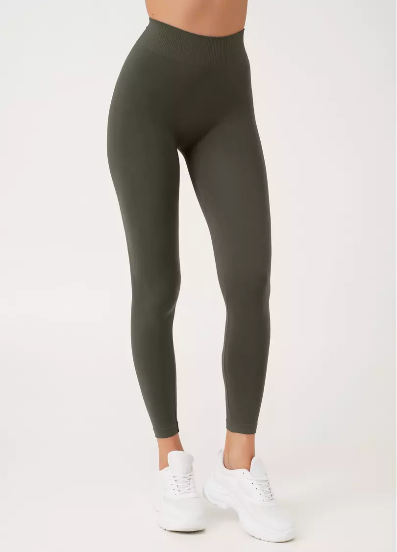 Безшовні легінси для спорту LEGGINGS khaki (зелений)