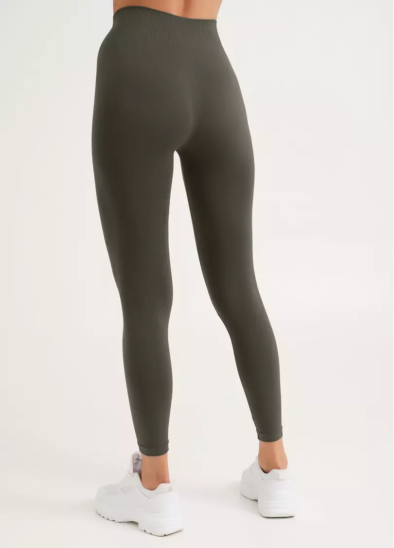 Безшовні легінси для спорту LEGGINGS khaki (зелений)