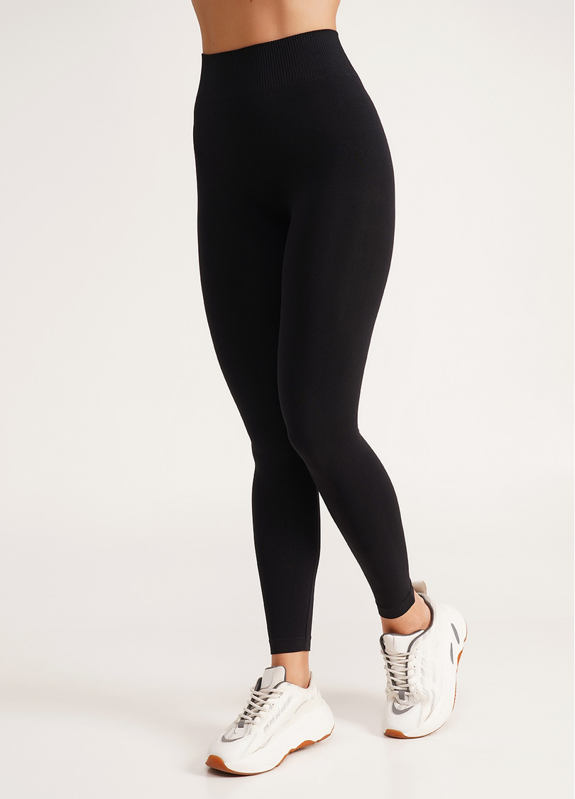 Бесшовные леггинсы для спорта LEGGINGS (черный)