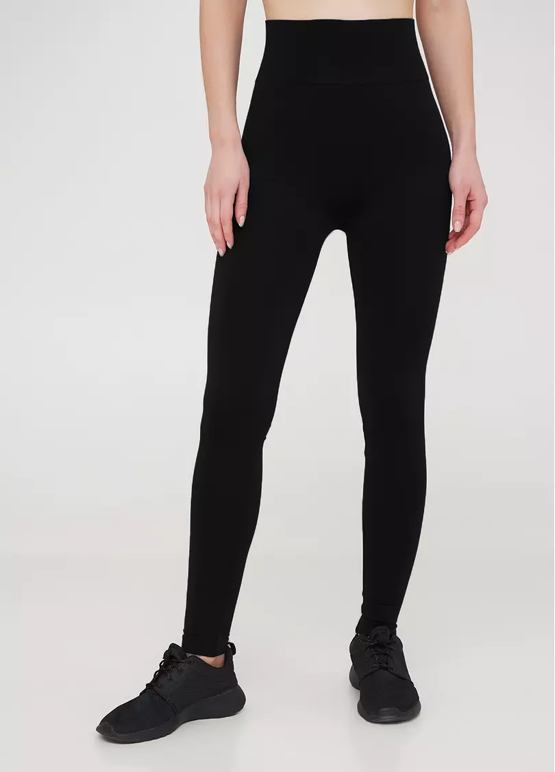 Леггинсы с широким поясом и боком швами Leggings Free black (черный)