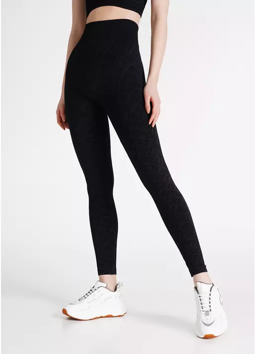 Леггинсы в рубчик LEGGINGS RIB WELLNESS black (черный)