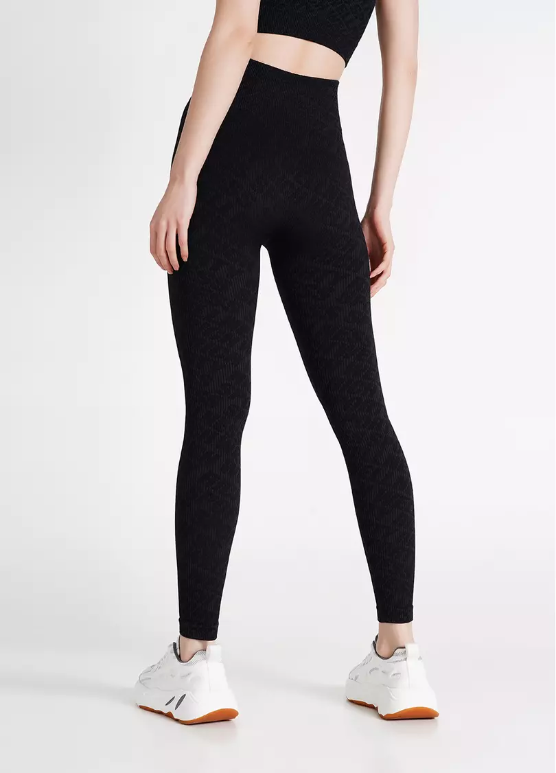 Леггинсы в рубчик LEGGINGS RIB WELLNESS black (черный)