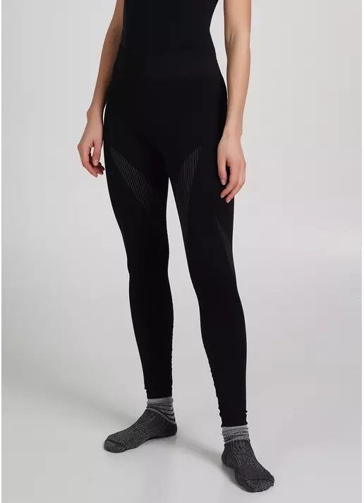 Термолеггинсы спортивные с широким поясом THERMO LEGGINGS 01 nero (черный)