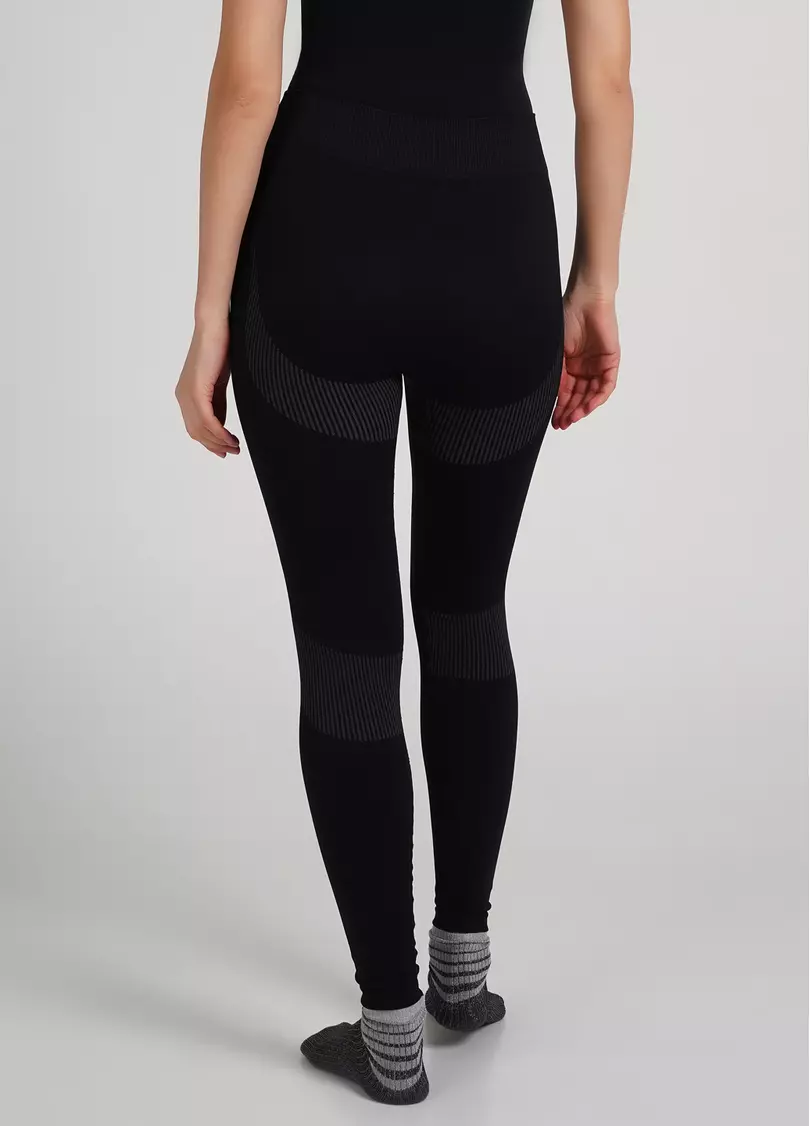 Термолеггинсы спортивные с широким поясом THERMO LEGGINGS 01 nero (черный)