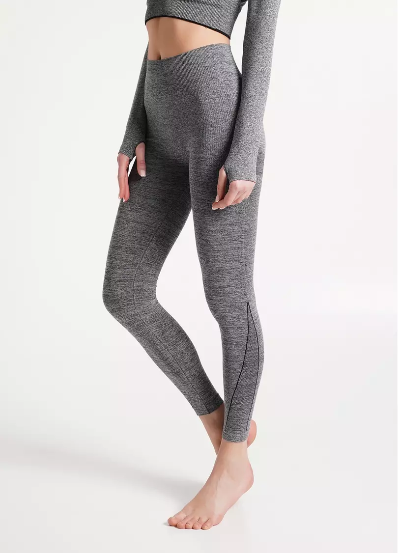 Бесшовные термолеггинсы THERMO LEGGINGS MELANGE nero (черный)