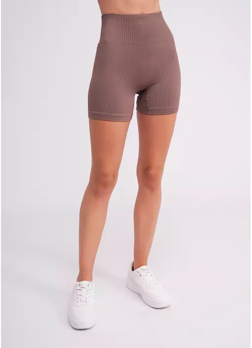 Бесшовные шорты в рубчик с пуш-ап эффектом SHORTS RIB SHAPE deep taupe (коричневый)