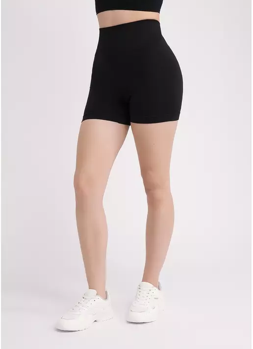 Бесшовные шорты с пуш апом SHORTS SHAPE black (черный)
