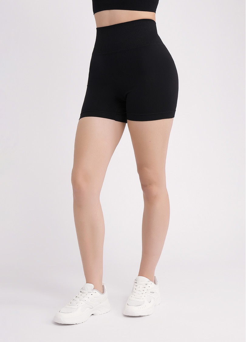 Бесшовные шорты с пуш апом SHORTS SHAPE black (черный)