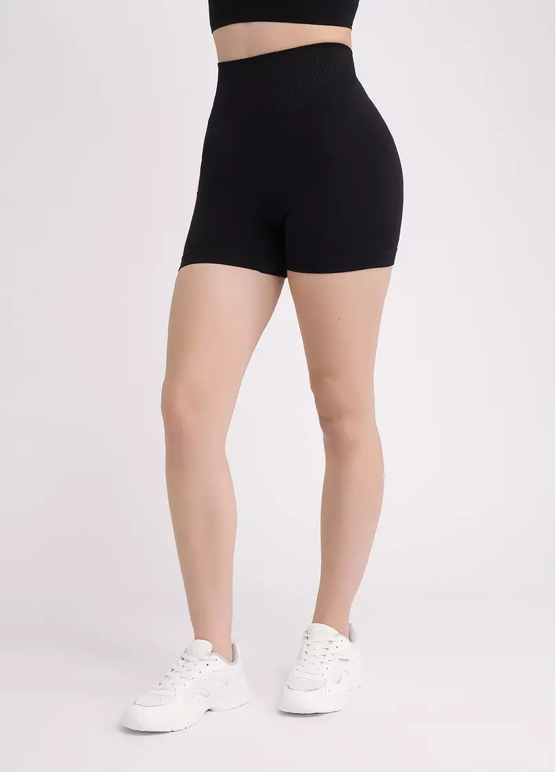 Бесшовные шорты с пуш апом SHORTS SHAPE black (черный)