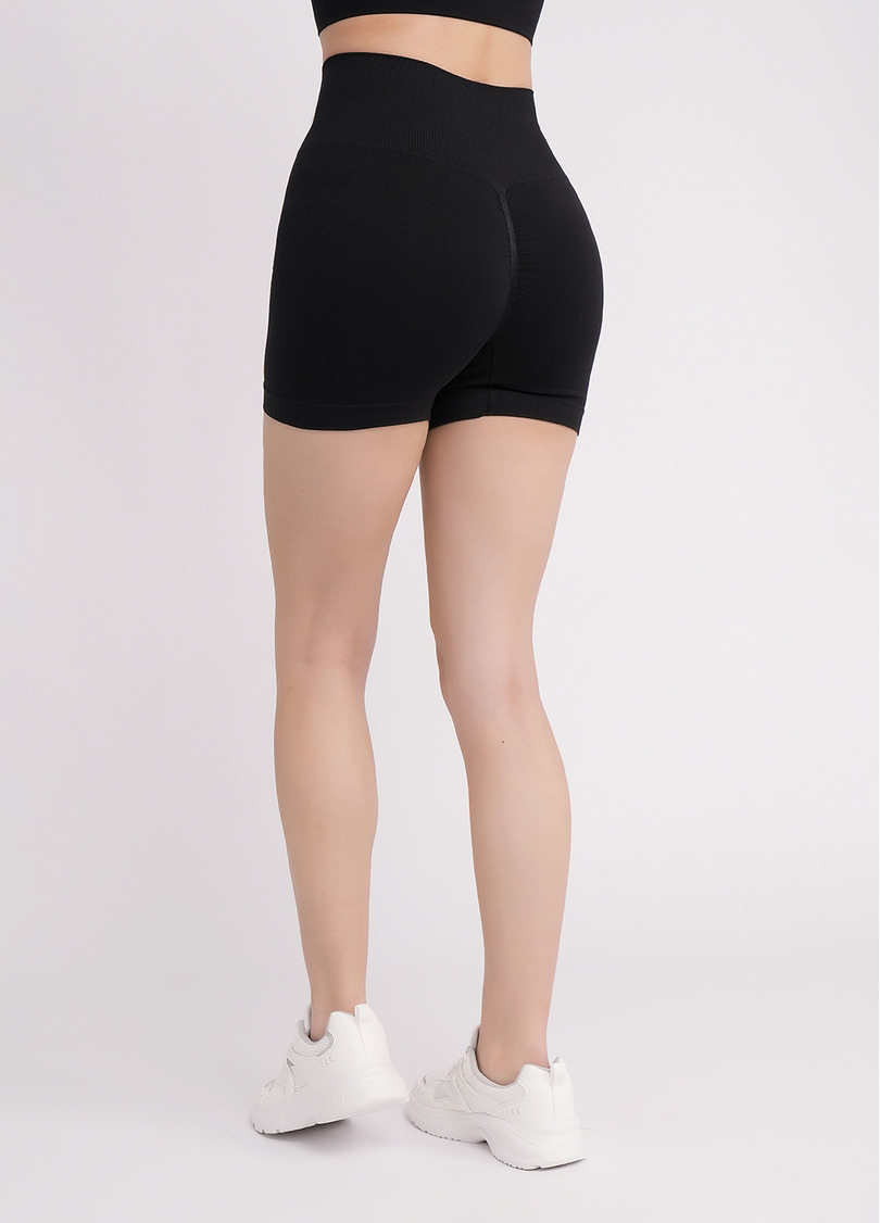 Бесшовные шорты с пуш апом SHORTS SHAPE black (черный)