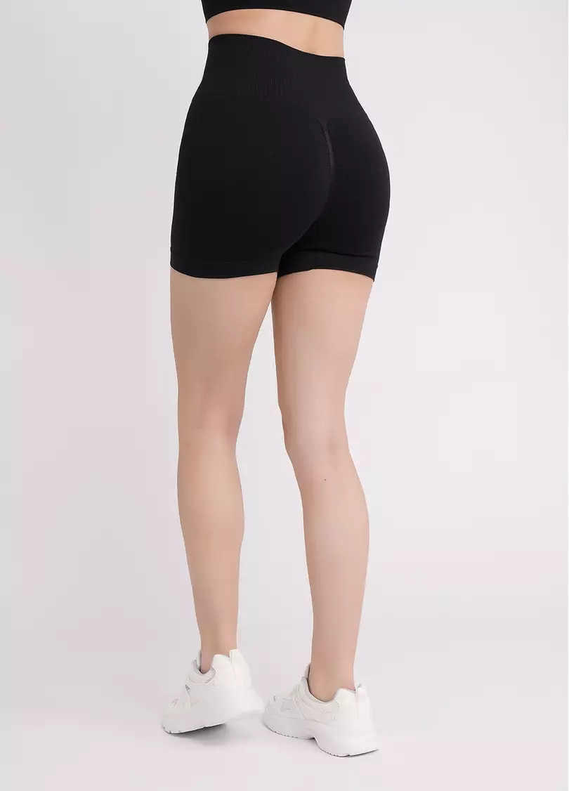 Бесшовные шорты с пуш апом SHORTS SHAPE black (черный)