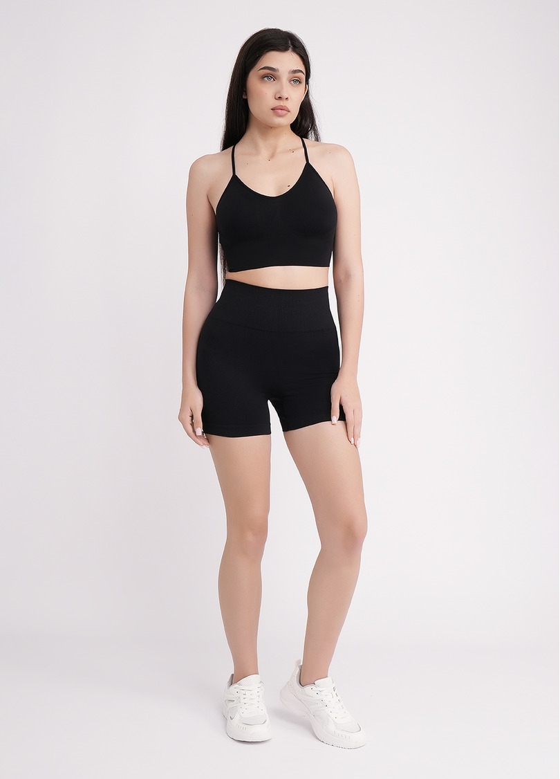 Бесшовные шорты с пуш апом SHORTS SHAPE black (черный)