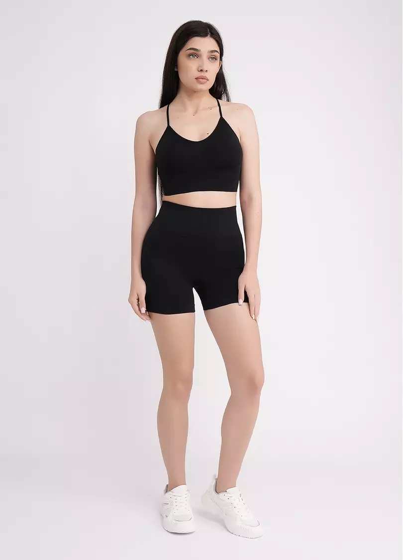 Бесшовные шорты с пуш апом SHORTS SHAPE black (черный)