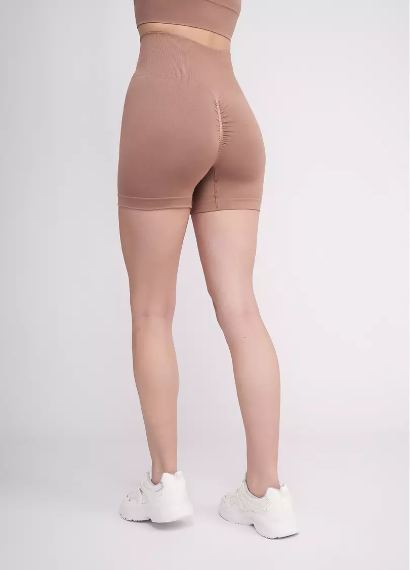 Бесшовные шорты с пуш апом SHORTS SHAPE mokko (коричневый)
