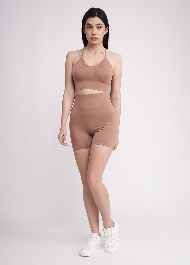 Бесшовные шорты с пуш апом SHORTS SHAPE mokko (коричневый)