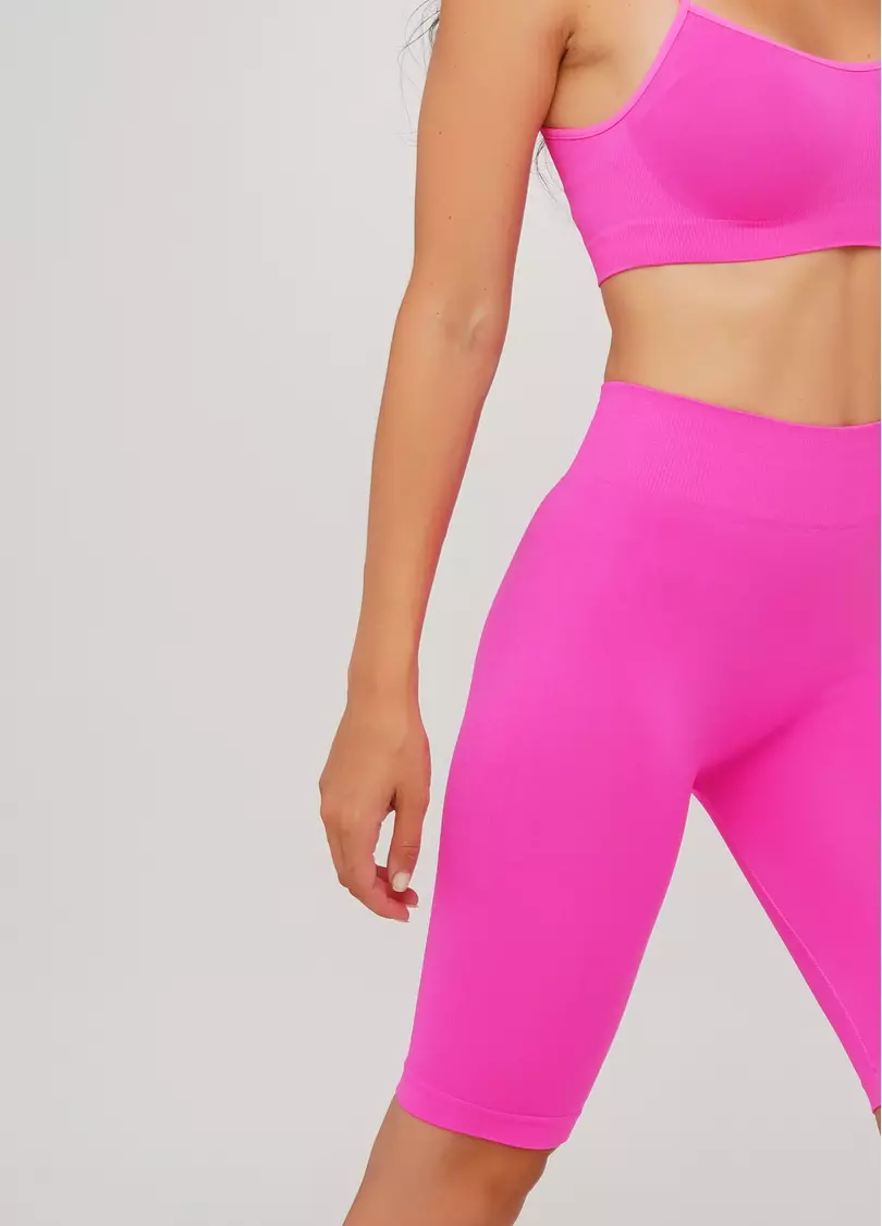 Велосипедки с высокой талией TRACKS 01 (неоновый розовый)