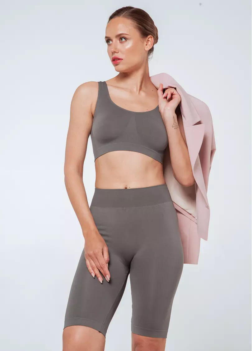 Велосипедки с высокой талией TRACKS 01 poppy seed (серый)