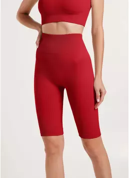 Велосипедки безшовні в рубчик з пуш-ап ефектом TRACKS RIB SHAPE winery (червоний)