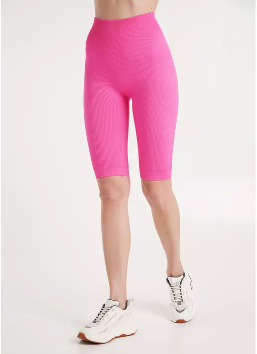 Велосипедки в рубчик TRACKS RIB pink neon (неоновый розовый)