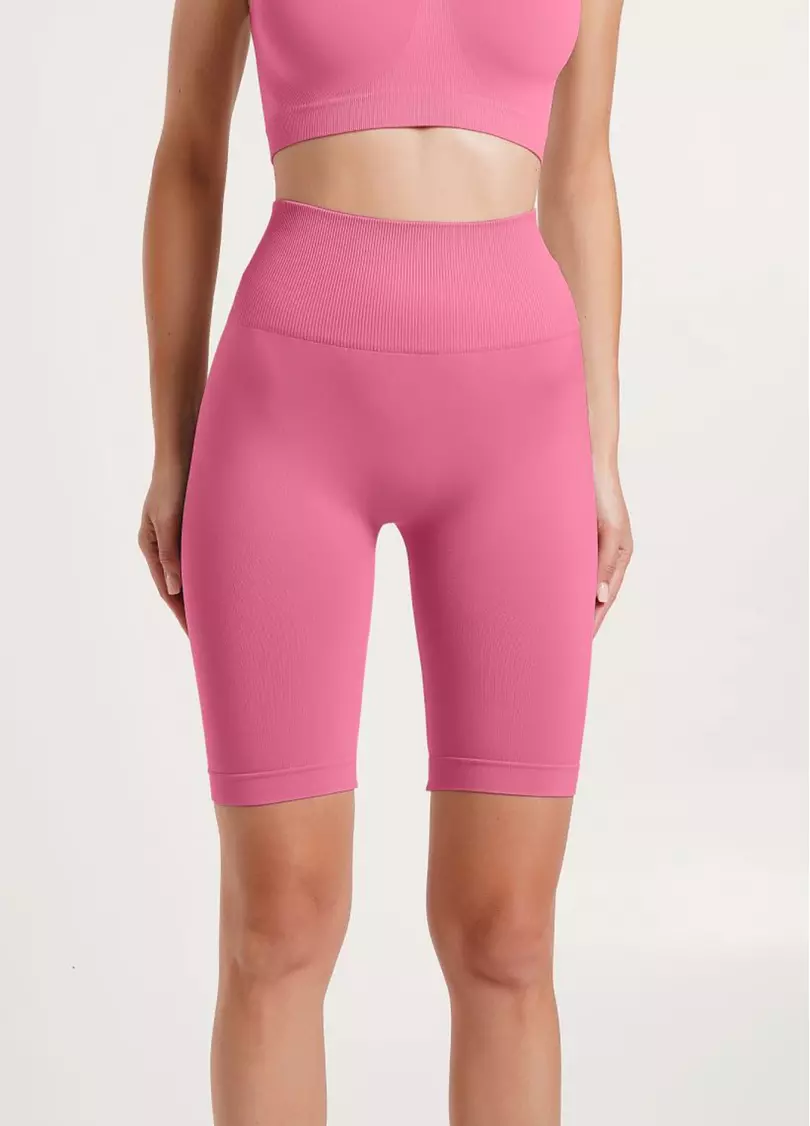 Велосипедки с пуш-ап эффектом бесшовные TRACKS SHAPE bubblegum (розовый)