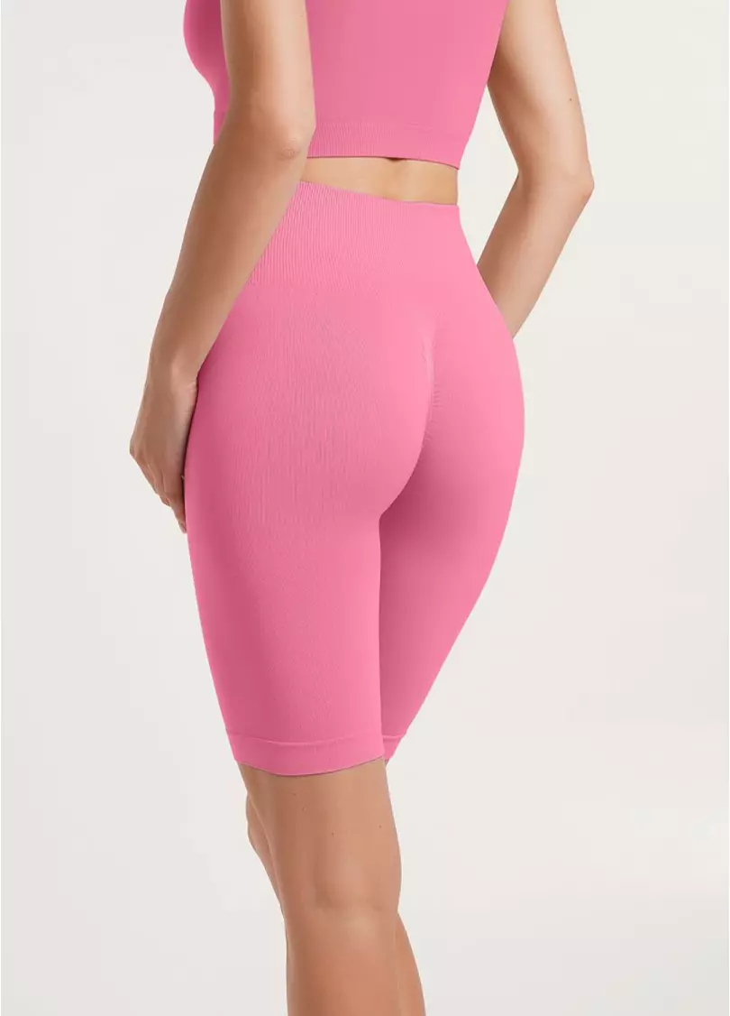 Велосипедки с пуш-ап эффектом бесшовные TRACKS SHAPE bubblegum (розовый)