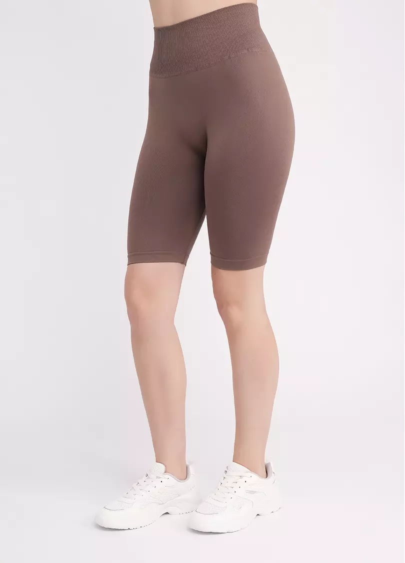 Велосипедки с пуш-ап эффектом бесшовные TRACKS SHAPE deep taupe (коричневый)