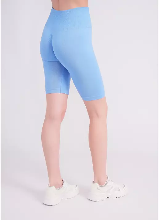 Велосипедки с пуш-ап эффектом бесшовные TRACKS SHAPE lacecap hydrangea (голубой)