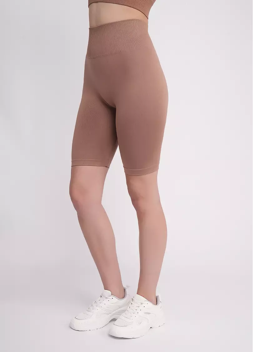 Велосипедки с пуш-ап эффектом бесшовные TRACKS SHAPE mokko (коричневый)