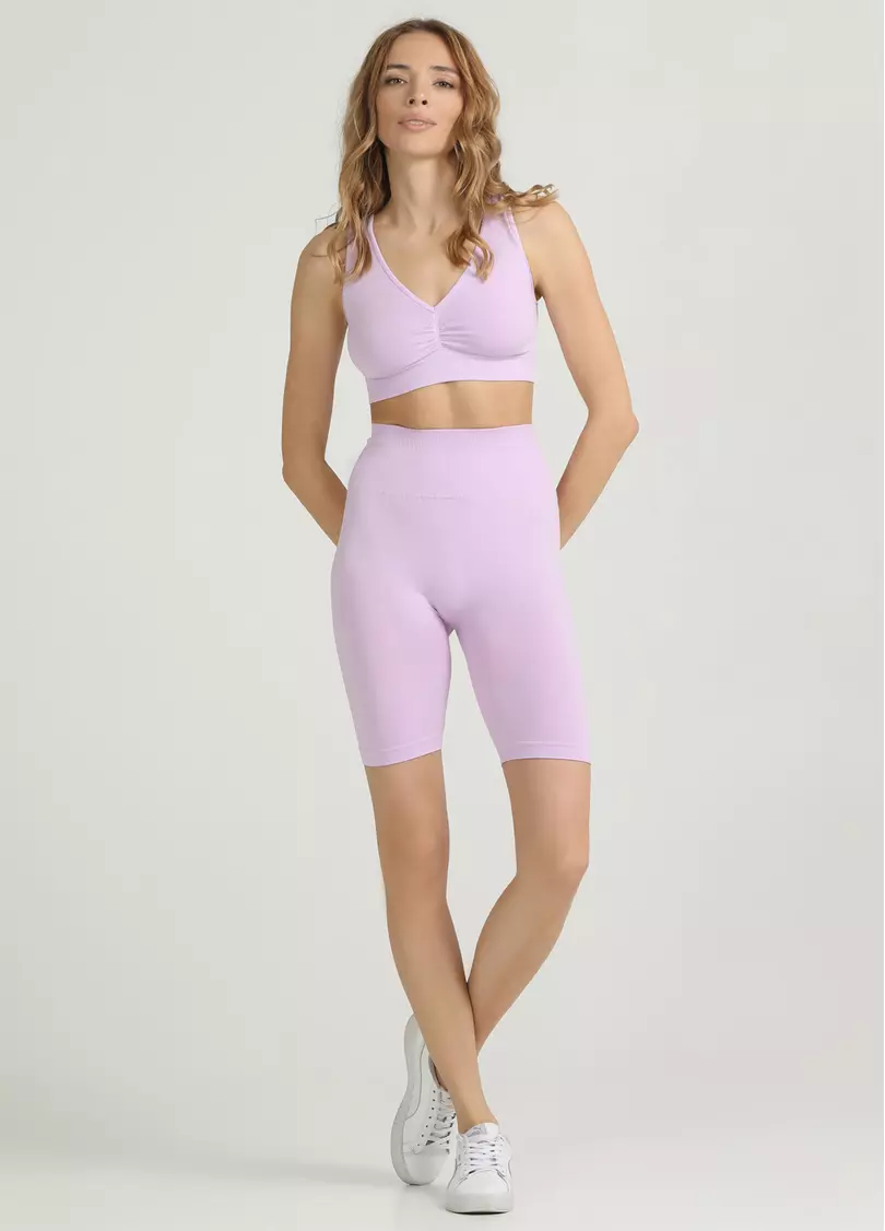 Велосипедки с пуш-ап эффектом бесшовные TRACKS SHAPE orchid bloom (фиолетовый)