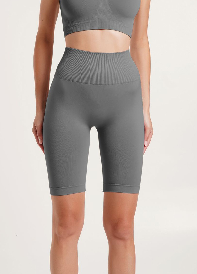 Велосипедки з пуш-ап ефектом безшовні TRACKS SHAPE poppy seed (сірий)