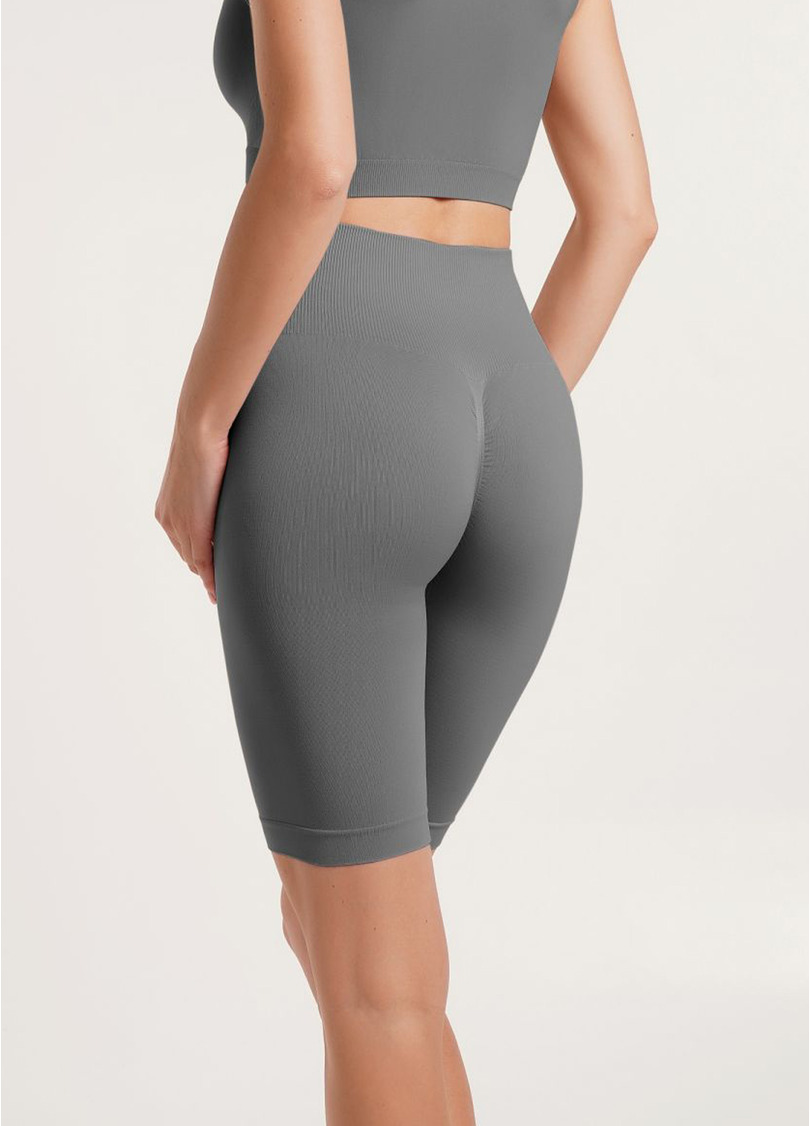 Велосипедки з пуш-ап ефектом безшовні TRACKS SHAPE poppy seed (сірий)